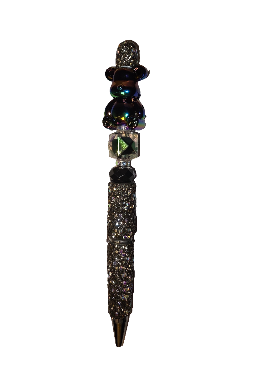 Bear Rhinestone Beaded Pen