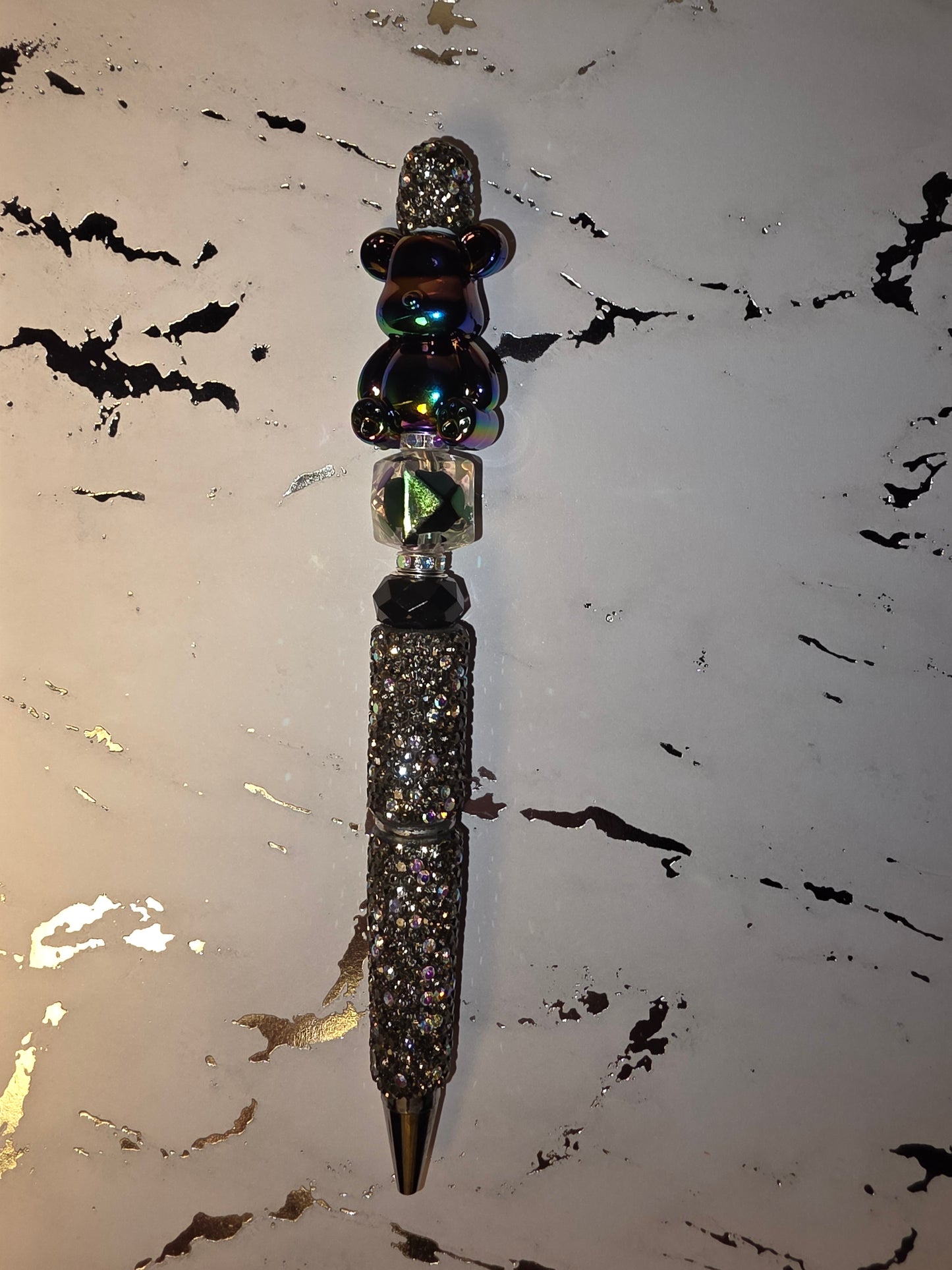 Bear Rhinestone Beaded Pen