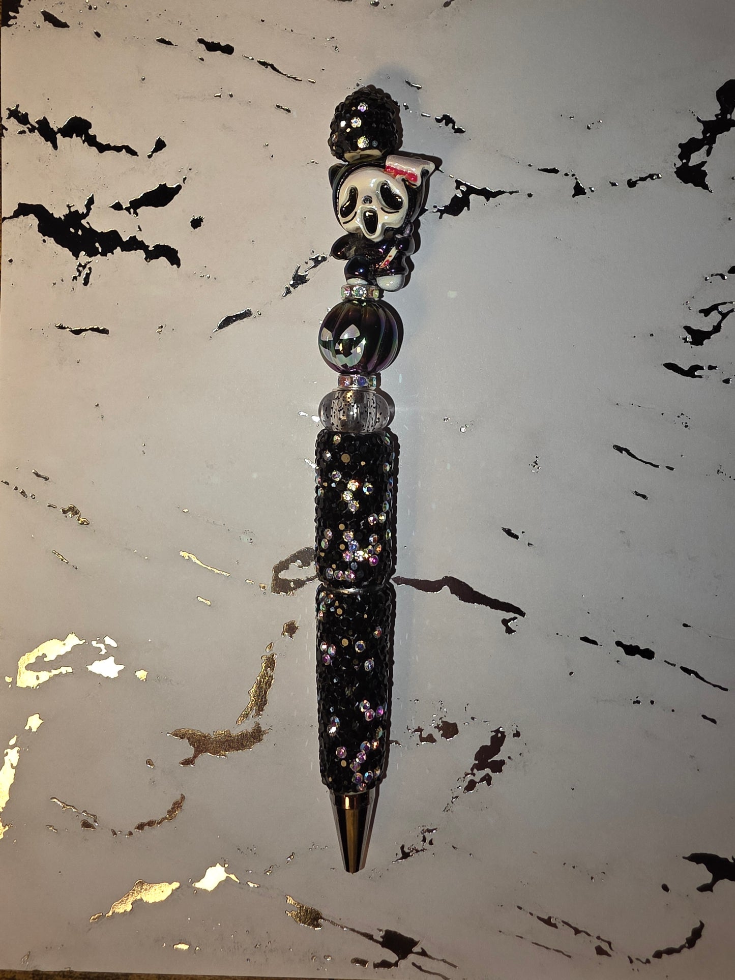 Halloween Scream Rhinestone Beaded Pen