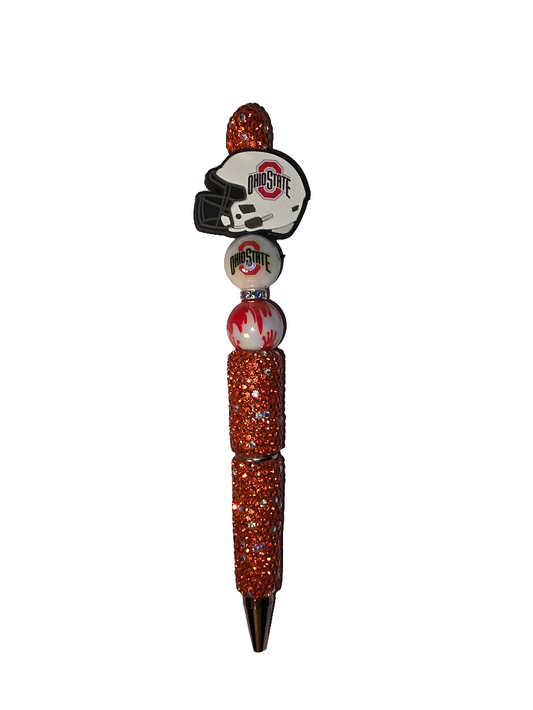 Ohio College Rhinestone Beaded Red and white