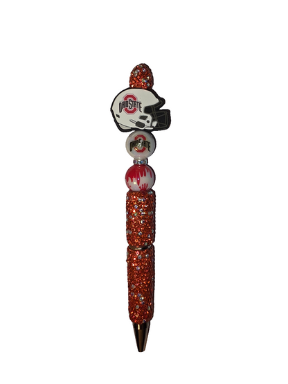 Ohio College Rhinestone Beaded Red and white