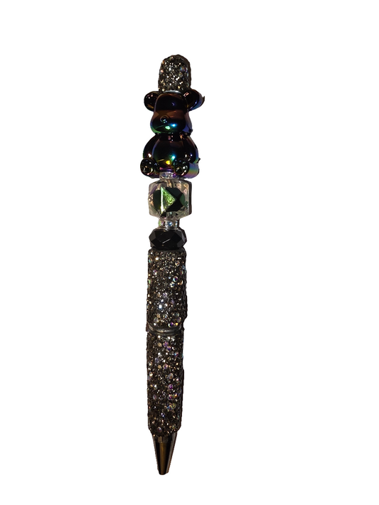 Bear Rhinestone Beaded Pen