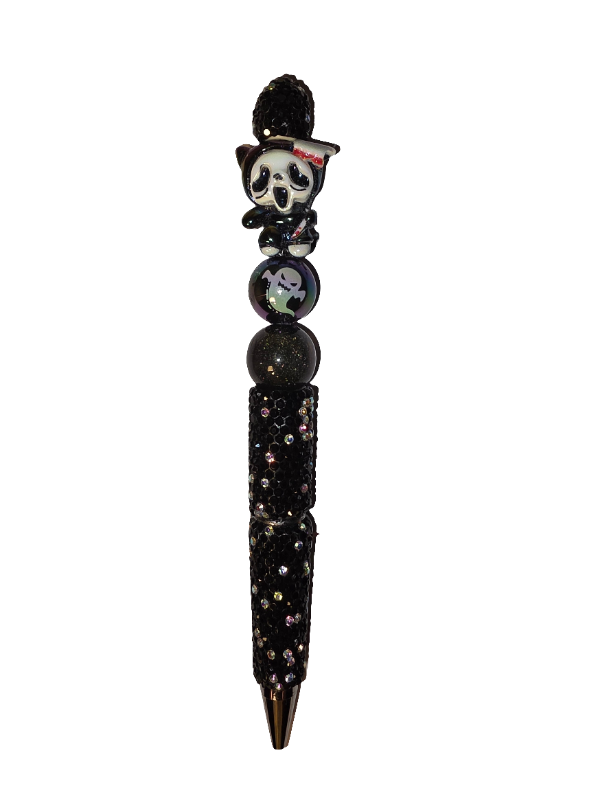 Halloween Scream Rhinestone Beaded Pen