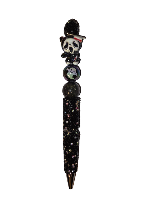 Halloween Scream Rhinestone Beaded Pen