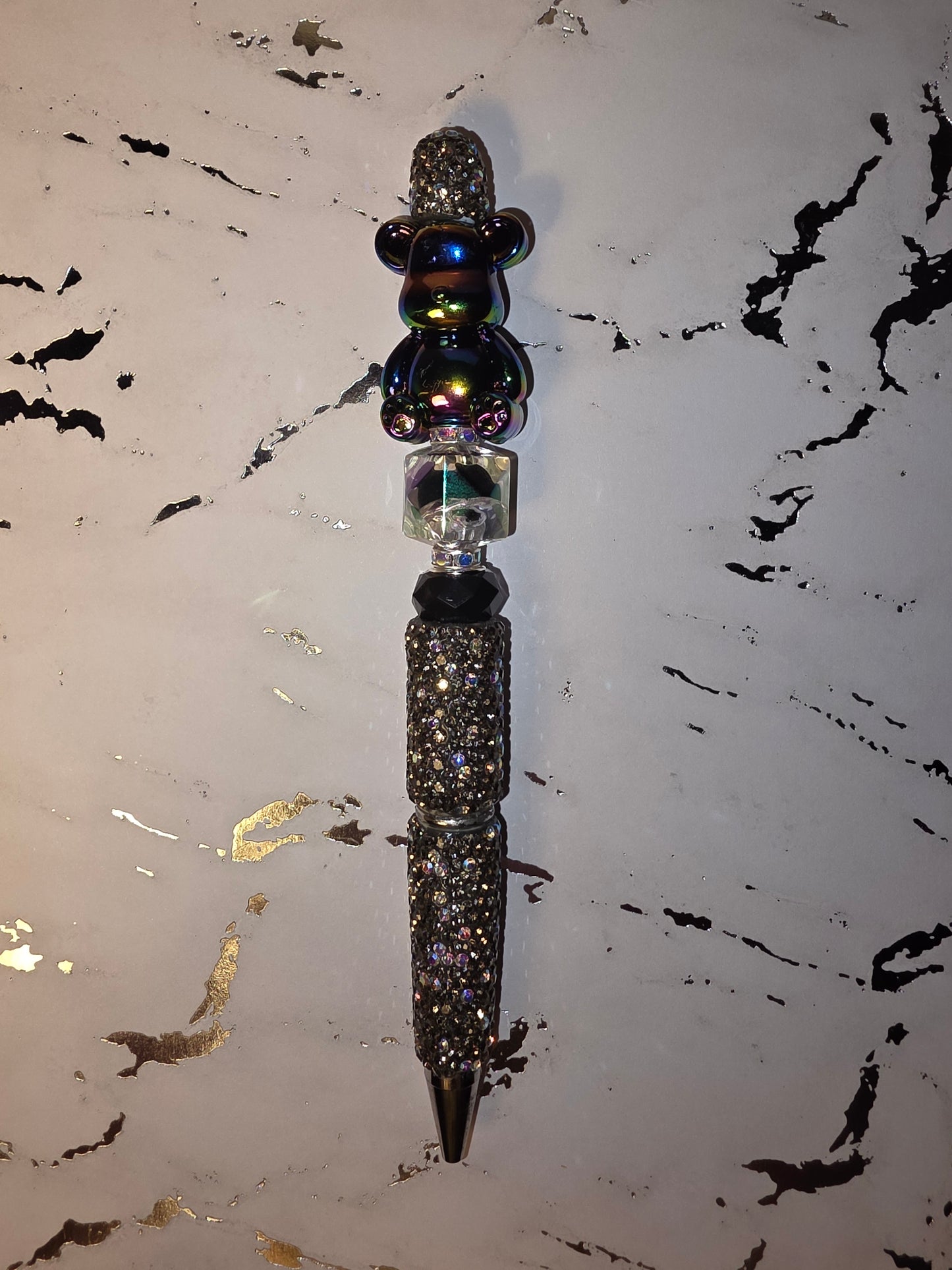 Bear Rhinestone Beaded Pen