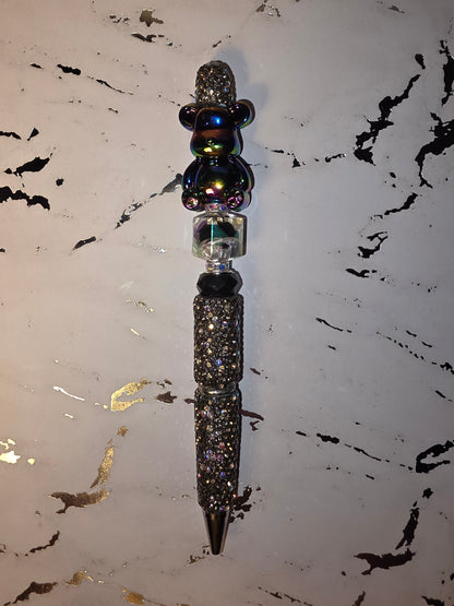 Bear Rhinestone Beaded Pen