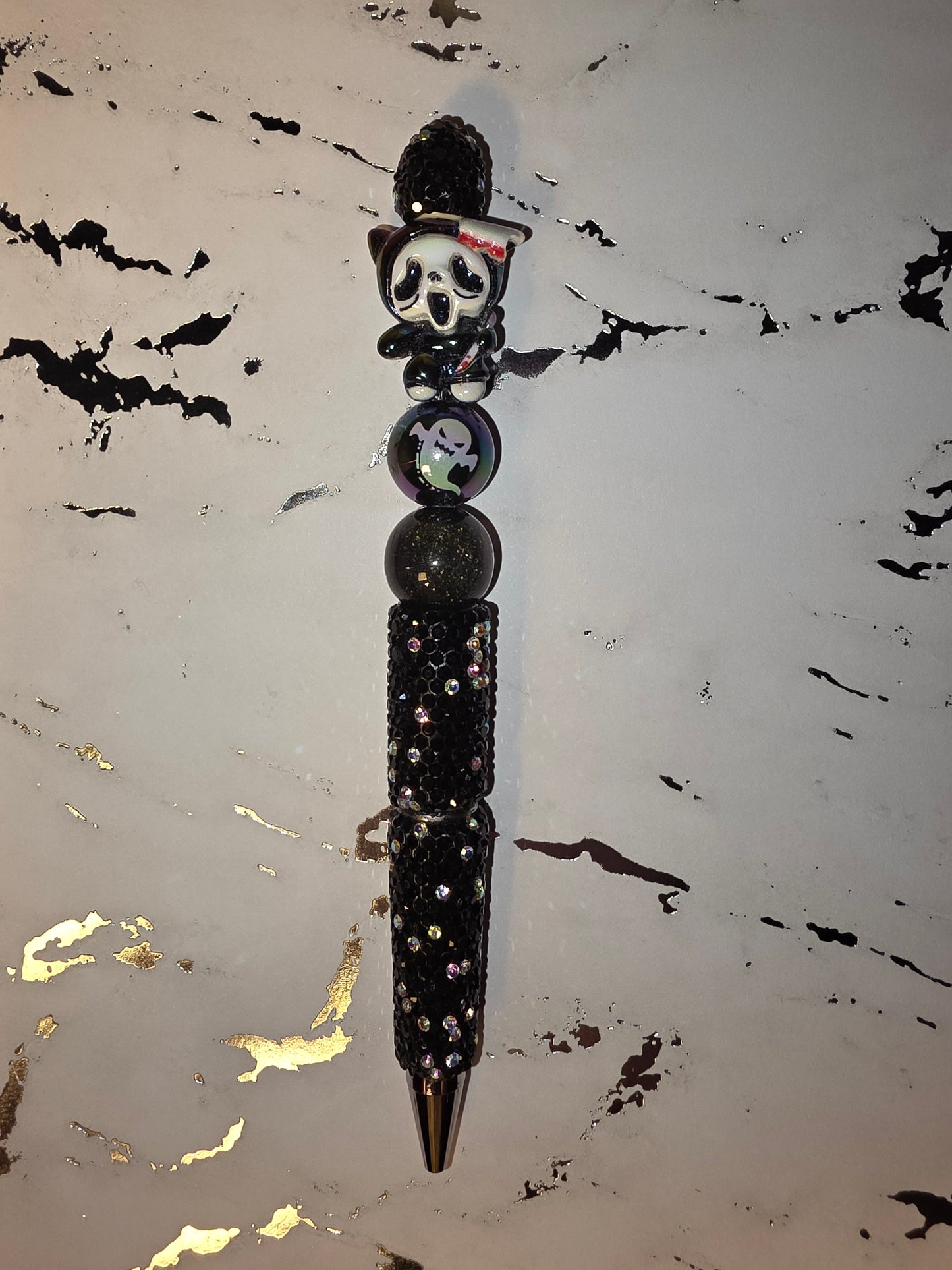 Halloween Scream Rhinestone Beaded Pen