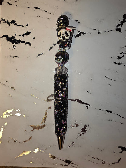 Halloween Scream Rhinestone Beaded Pen