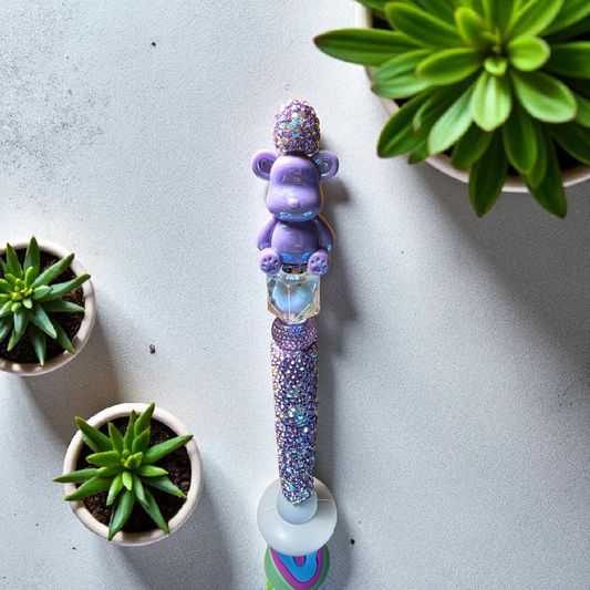 Cosmic Bear Rhinestone Beaded Pen